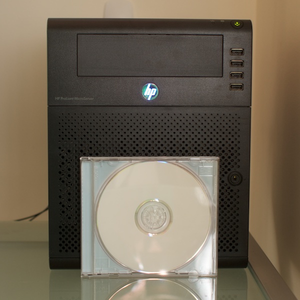Fron of MicroServer with CD for size comparison