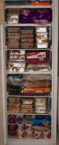 Freezer full of food