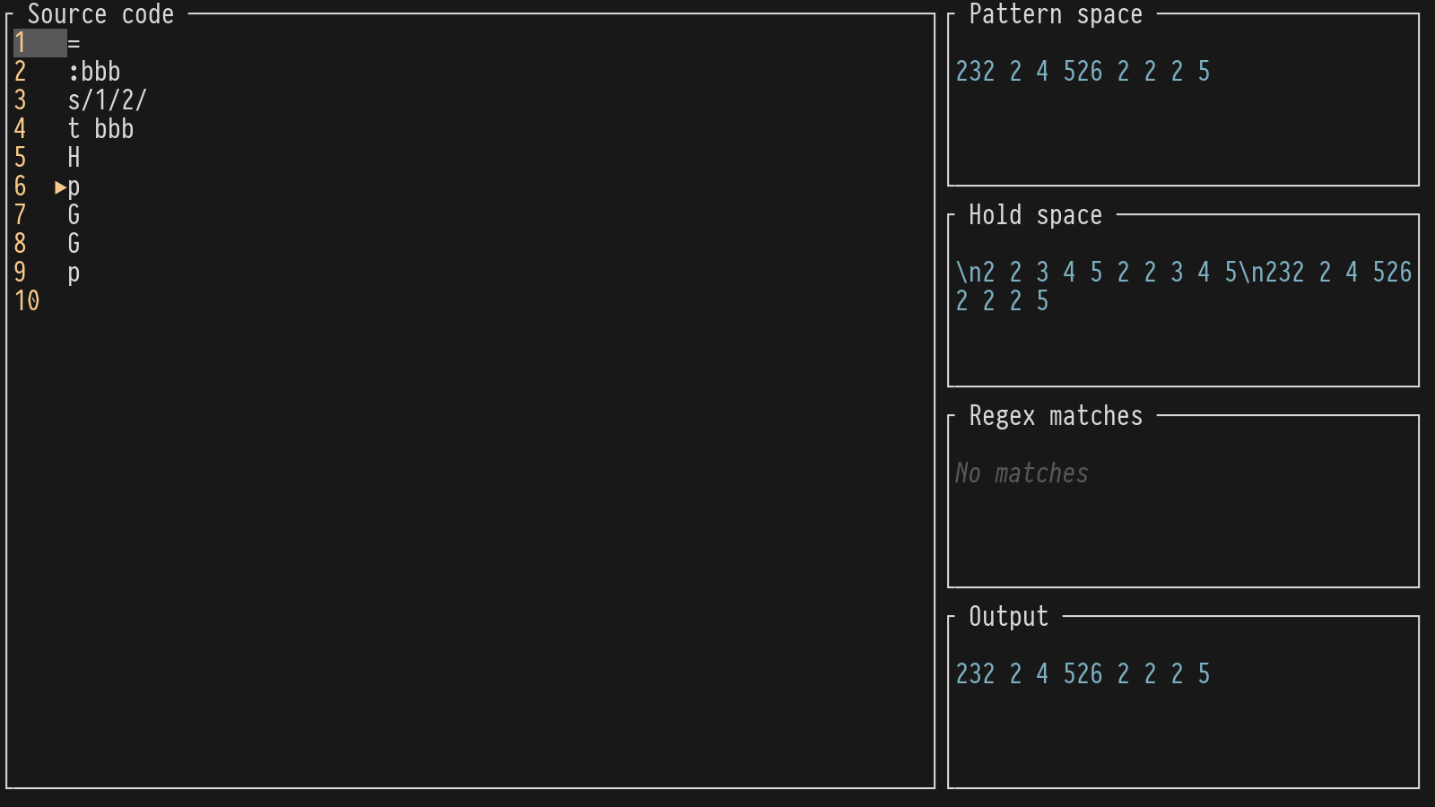 Screenshot of desed running in a terminal.